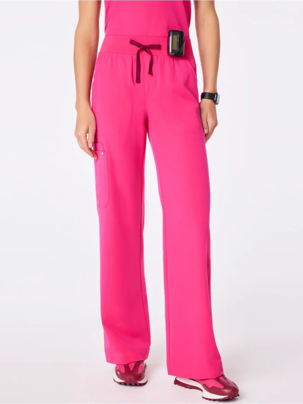FIGS LIMITED EDITION SHOCKING PINK ISABEL CARGO PANTS STYLE